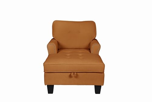 Green Corduroy Upholstered Chaise Lounge Sleeper Sofa Bed Chair X836