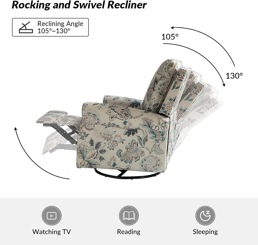 Farmhouse Upholstery Recliner with Rolled Arms Y488003