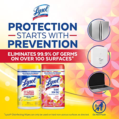 Lysol Disinfectant Wipes, Lemon and Lime Blossom, 80 Count (Pack of 3) O55892