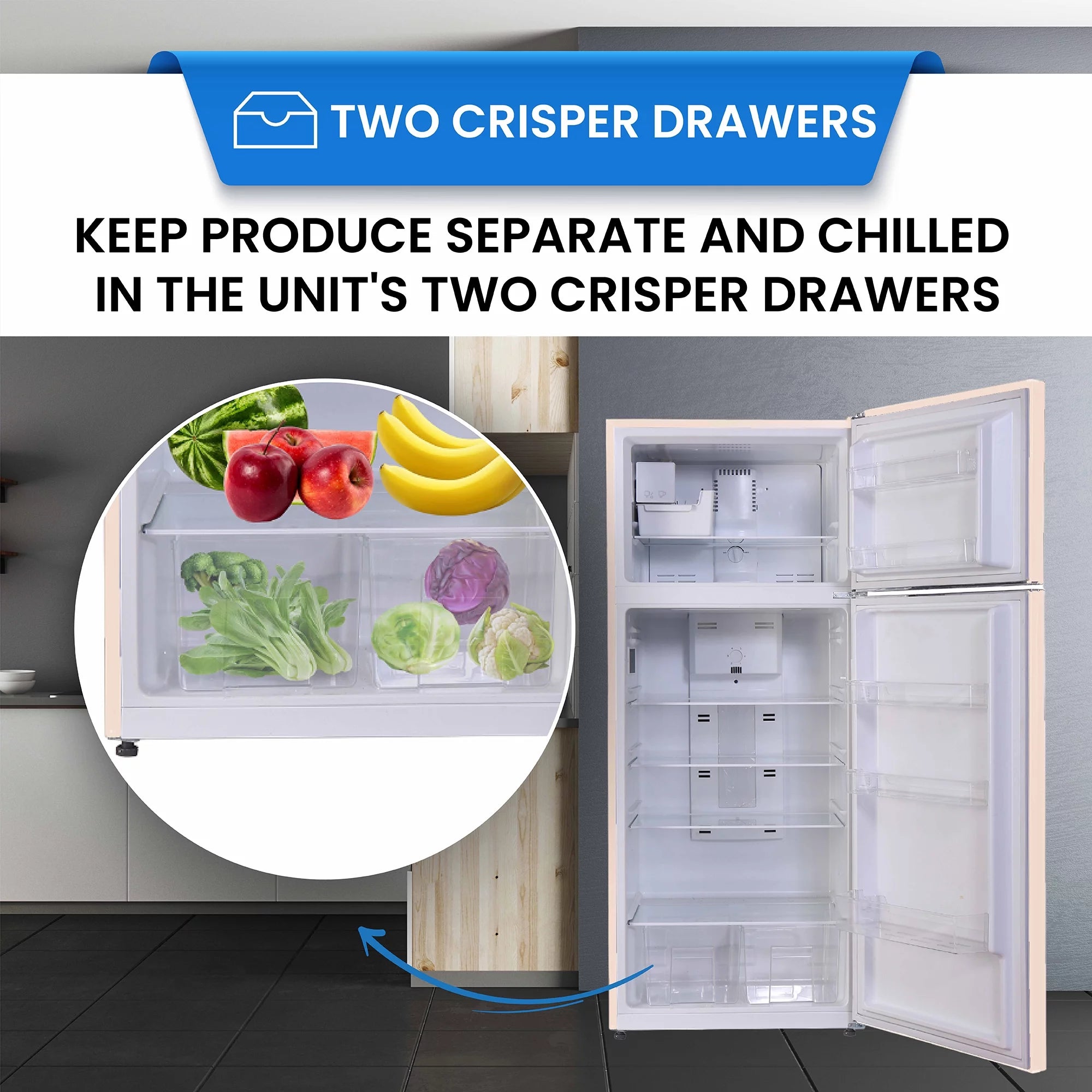 18 cu.ft. Retro Refrigerator with Ice Maker H173004