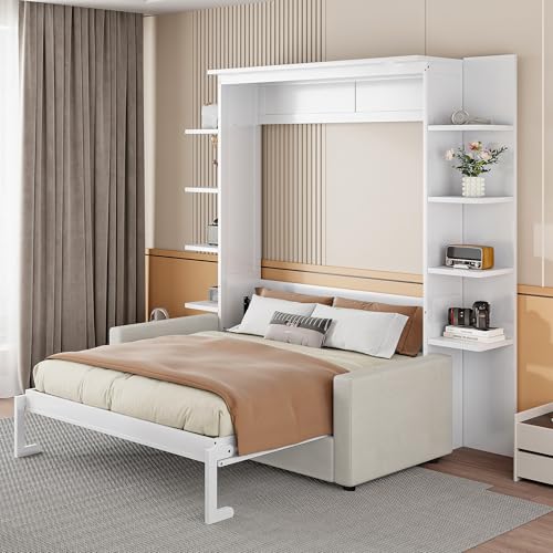 Queen Size Gray Murphy Bed with Sofa C25590
