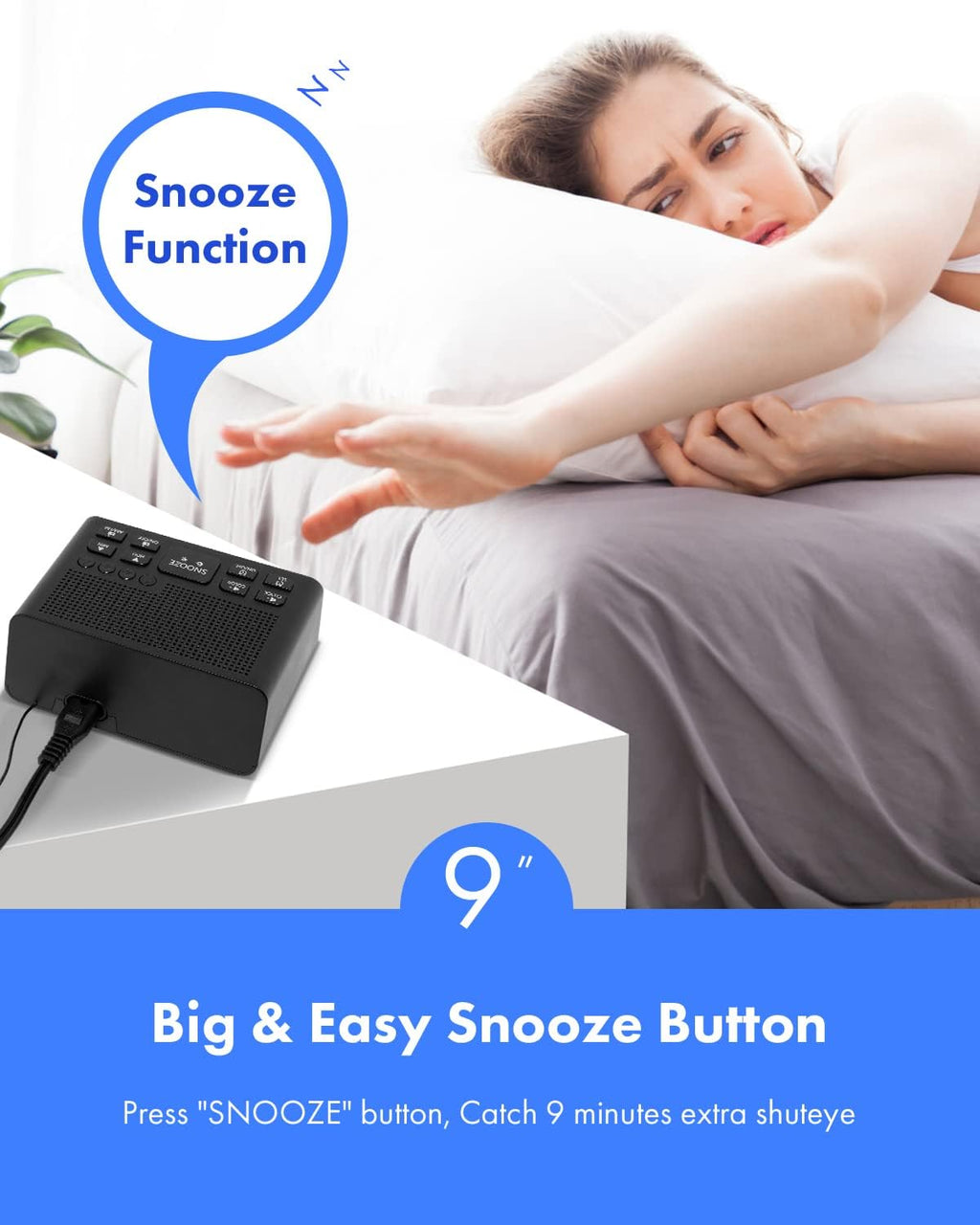 1.4” LED Digital Alarm Clock Radio with AM/FM Radio O79935