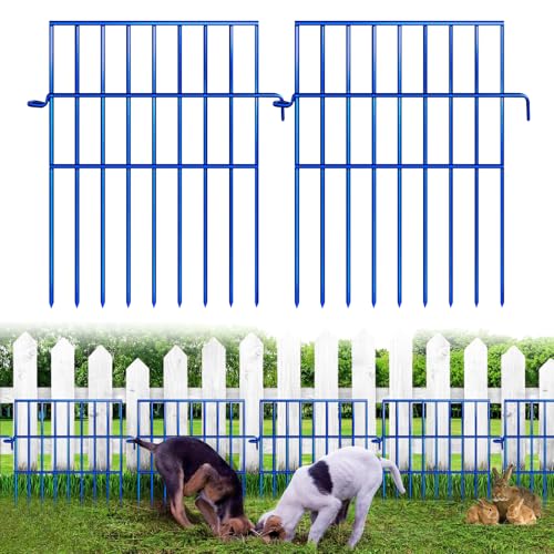 25 Panels No Dig Rustproof Metal Garden Fence, 17in x 27ft B34696