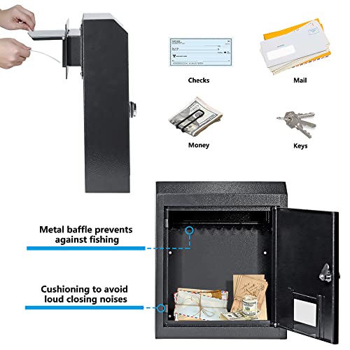 16.5" x 12.5" x 6" Adjustable Chute Deposit Safe Mail Box H839794