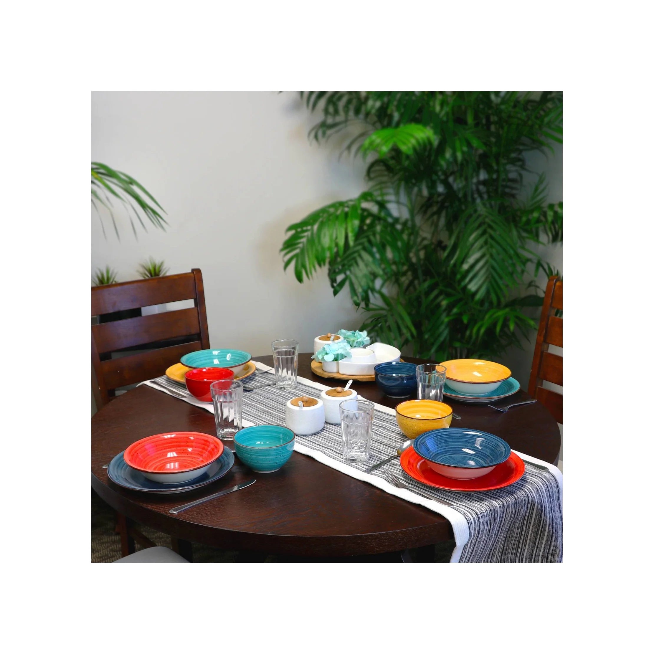 28pc Stoneware Speckle Dinnerware Set T14123