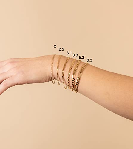 14k Gold Figaro Link Chain Bracelet J330