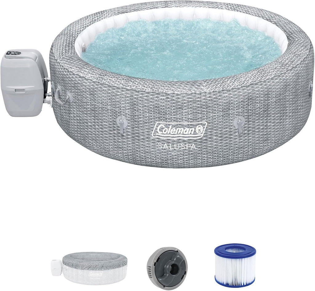 Inflatable Hot Tub with Seat and Headrest Pillows L79570