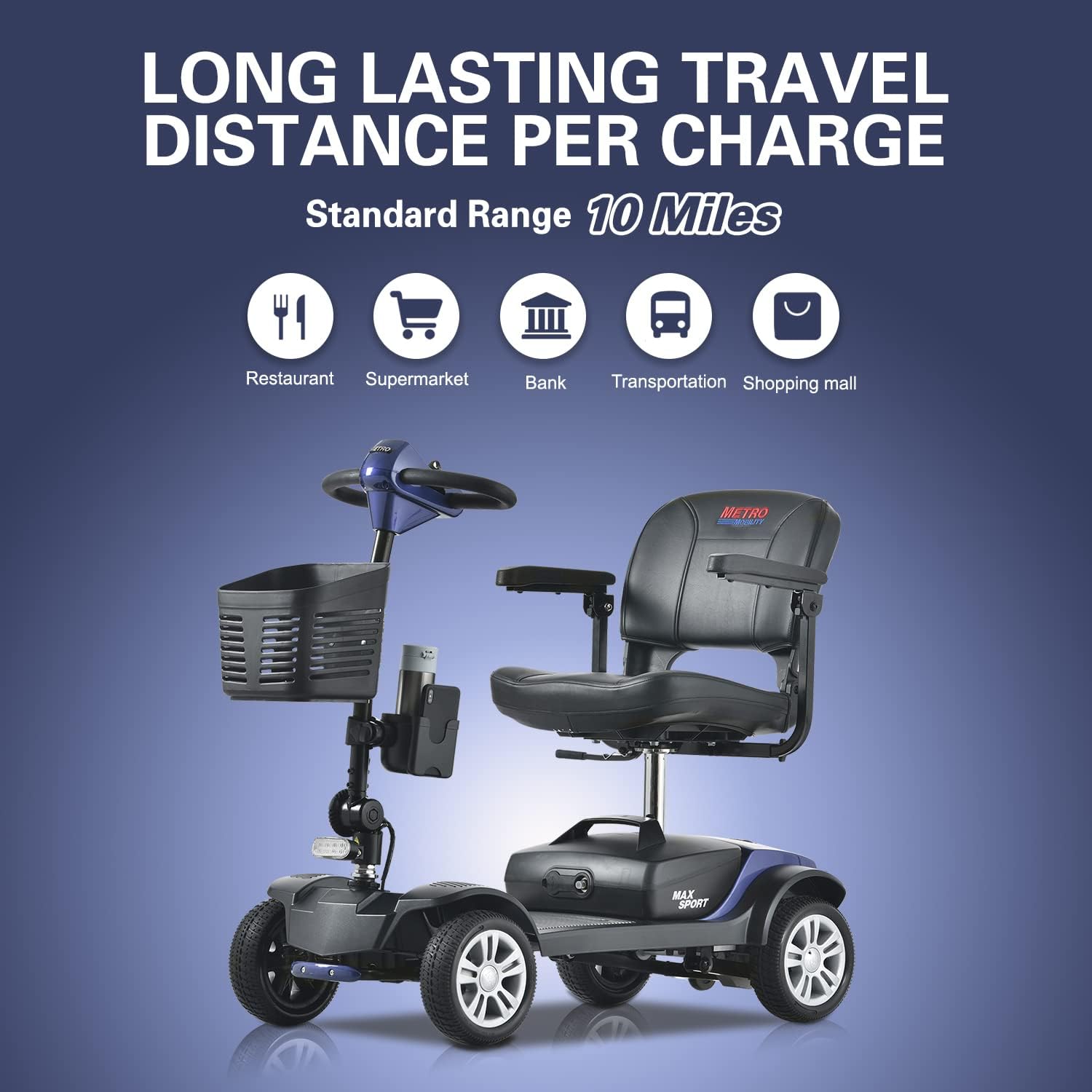 Max Sport Blue Electric Mobility Scooter G631904