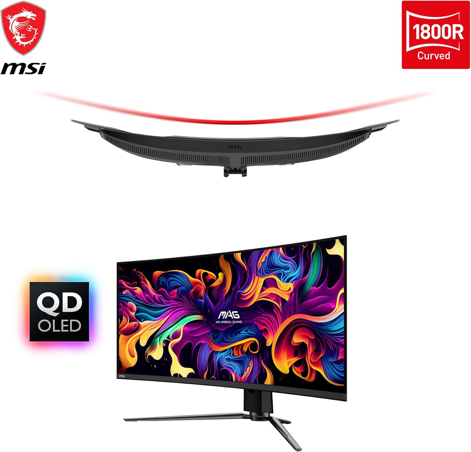 34-inch Curved OLED Gaming Monitor, 3440 x 1440, 240Hz, Height Adjustable E64435