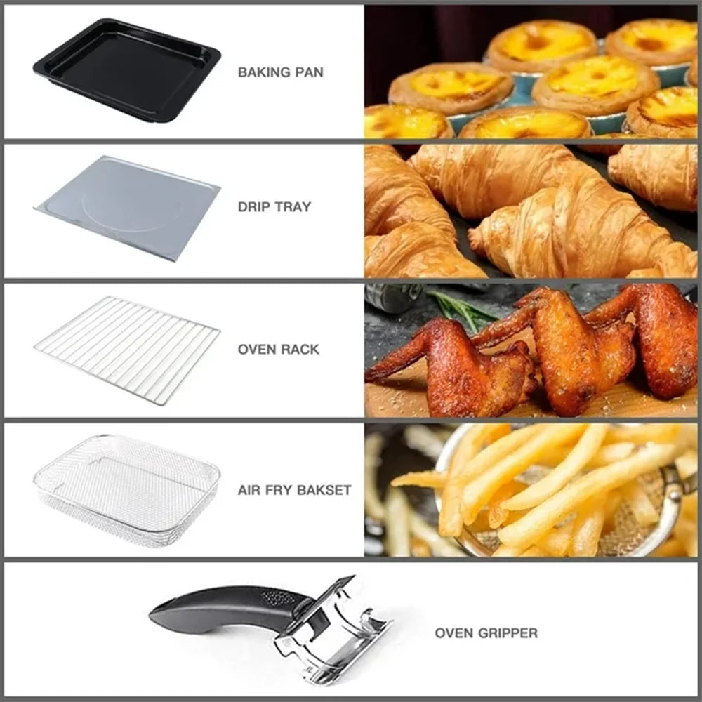 20QT 1300W Black Air Fryer Oven Combo C7453