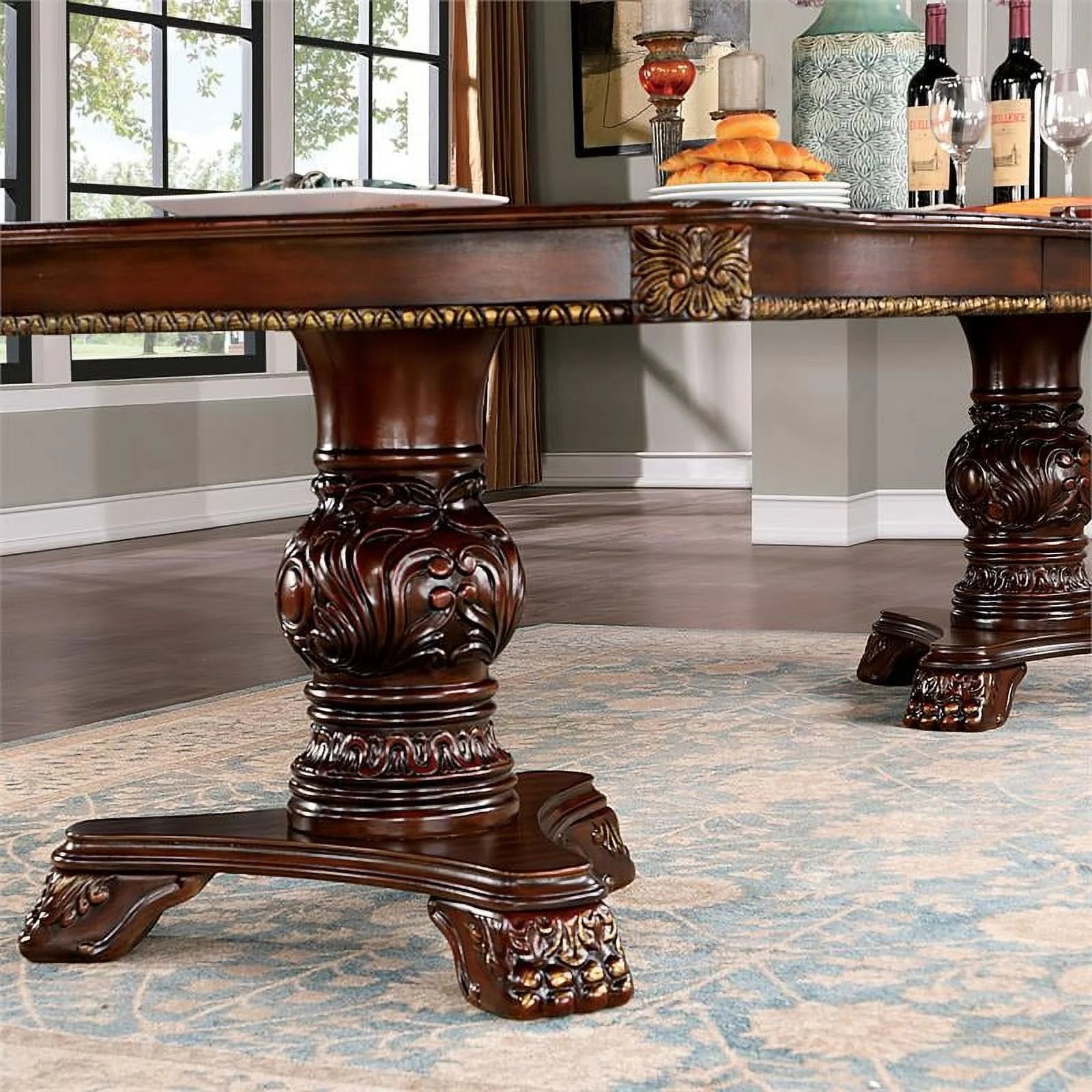 Cherry Wood Expandable Dining Table O930919