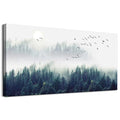 Canvas Wall Art of Misty Forests of Evergreen Coniferous Trees M762