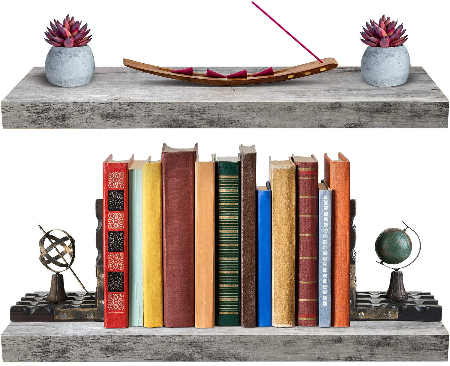 Gray Wood Floating Wall Shelf E860453