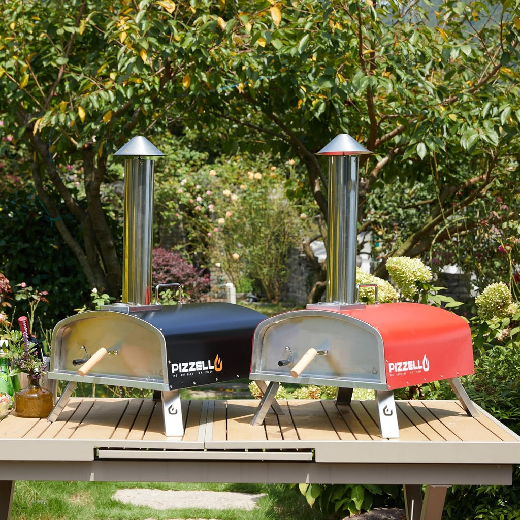 16" Multi-fuel Stainless Steel Pizza Oven with Pizza Stone, Pizza Peel, Carry Bag (Red) C941366