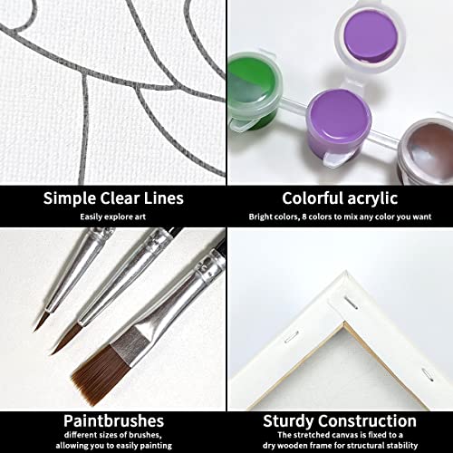 2 Pack Pre Drawn Canvas Painting Kit 8x10 G873790