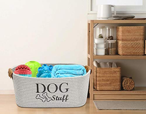 Gray Cotton Dog Toy Storage Bin V388139