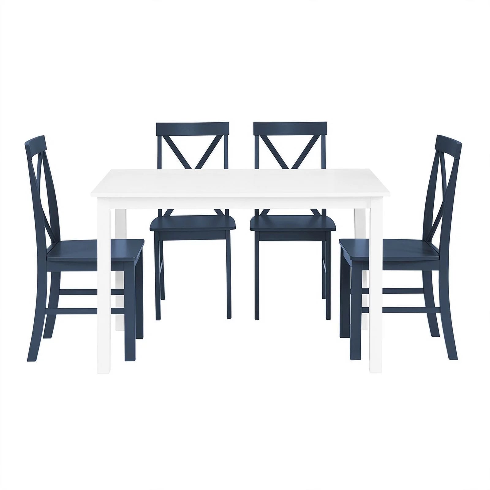 5-Piece Engineered Wood Dining Set in White/Navy R981628