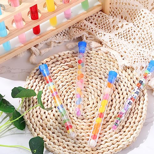 100 Pcs Clear Plastic Test Tubes with White Lids 16 x 150 mm U442