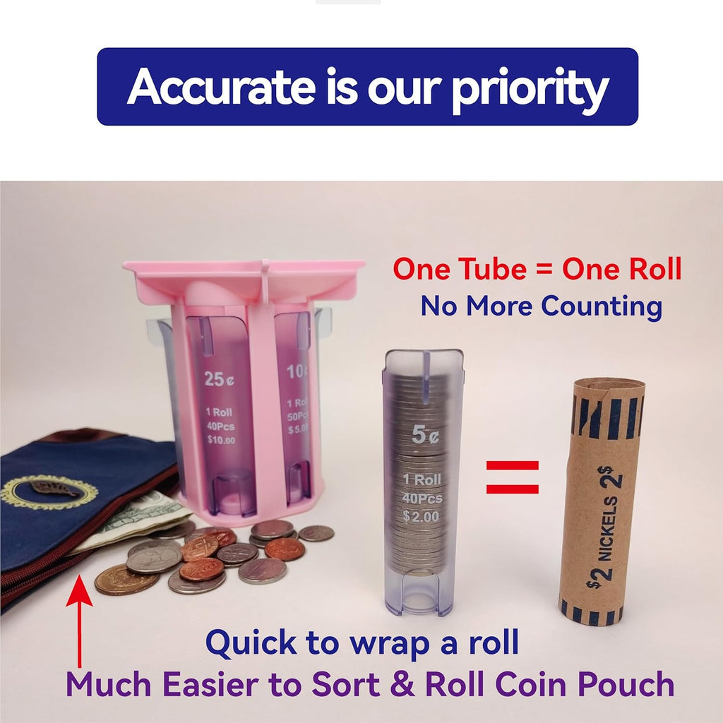 Coin Counter Tube Sorter with Coin Wrappers V2491