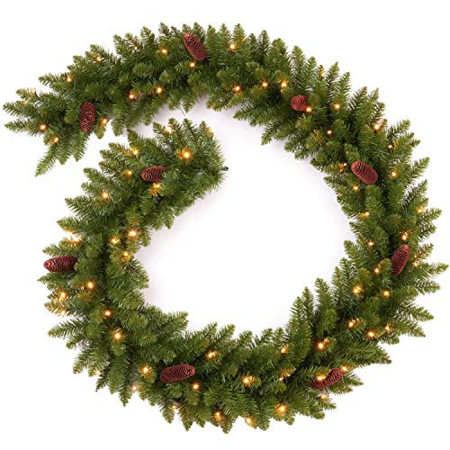 Pre-lit 9 Ft Christmas Garland with 50 Led Lights W859286
