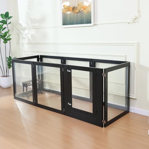 White 6 Panel Acrylic Dog Playpen with Door D926