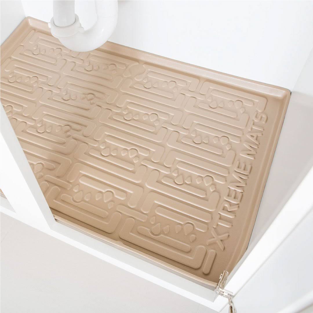 Beige 37 x 22 inch Under Sink Kitchen Cabinet Mat R76131