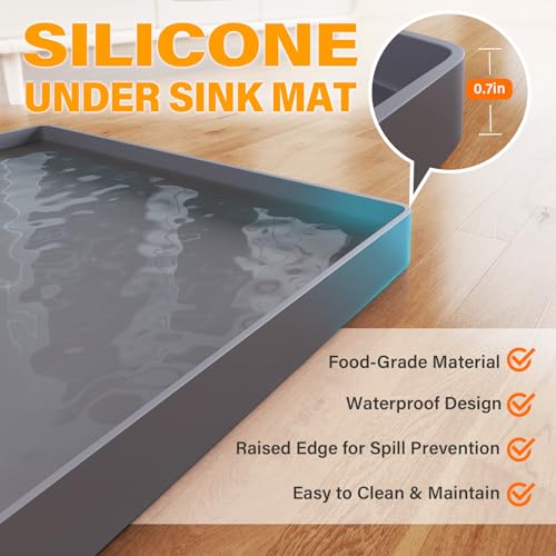 Waterproof Silicone Under Sink Mat 34" x 22" U352