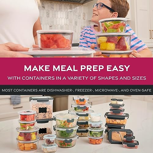 12-Piece 35oz Glass Food Storage Containers Set with Hinged Locking Lids K529122