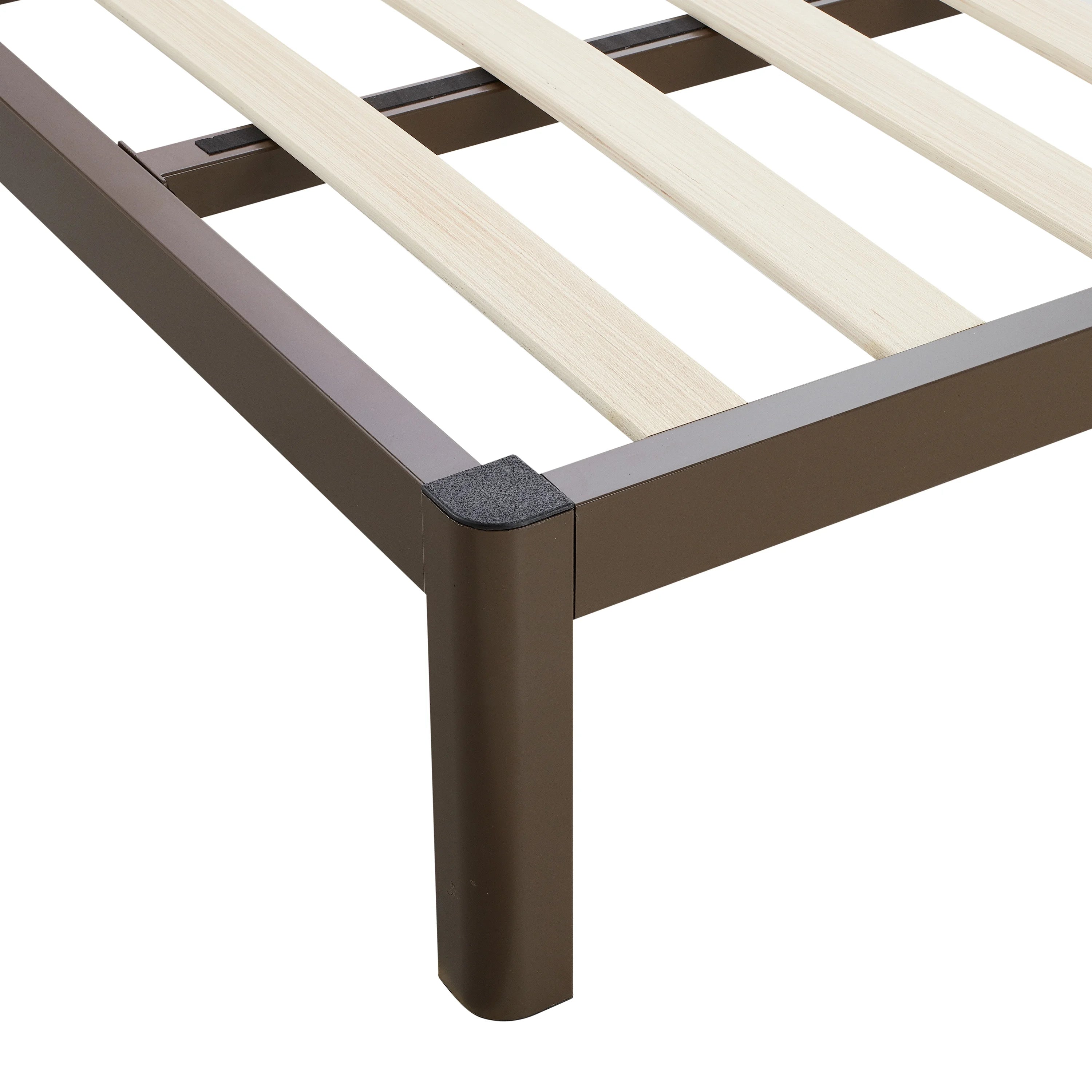 Queen Wood Slat Metal Platform Bed Frame E5474