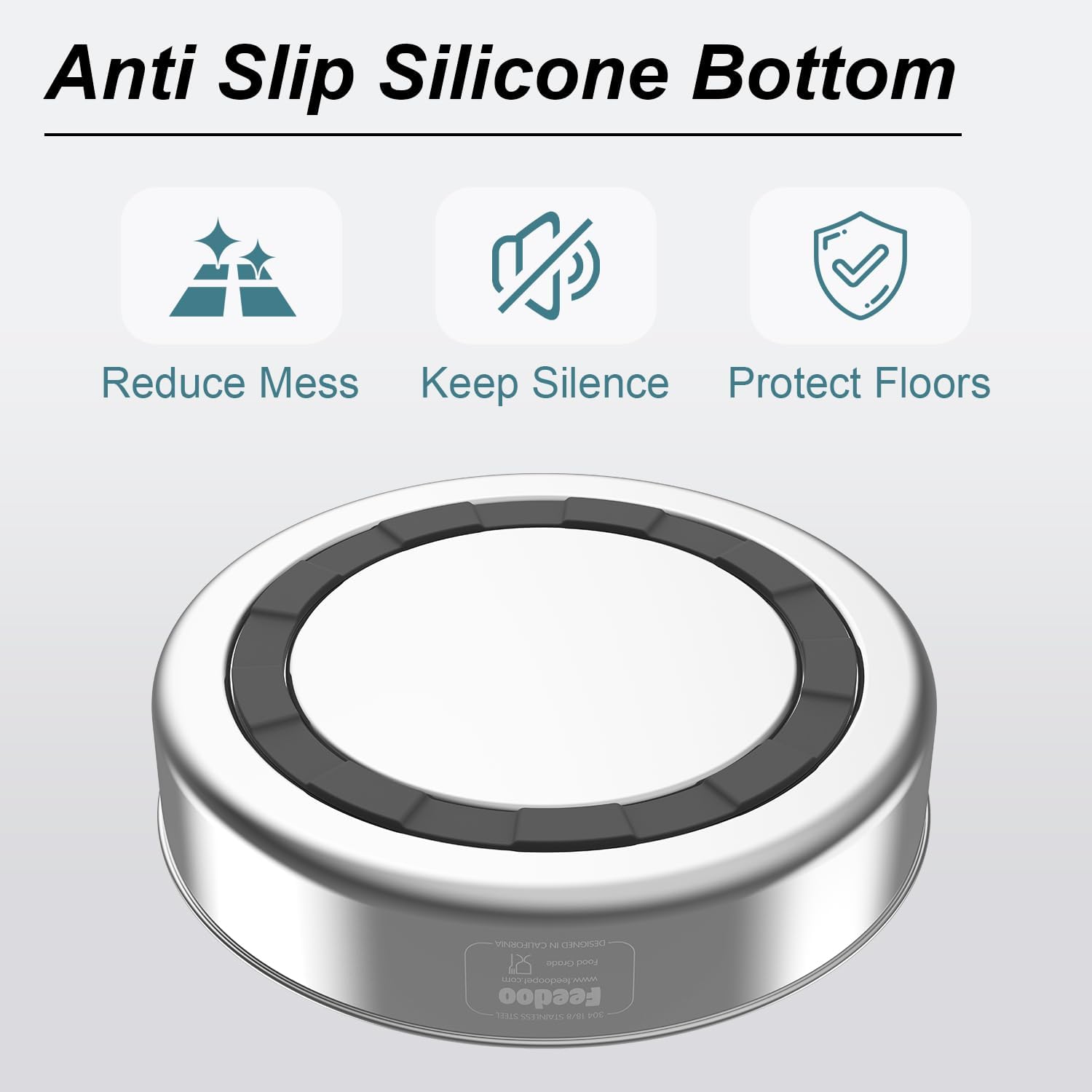 Stainless Steel Dog Bowl with Rubber Base, 42oz G887692