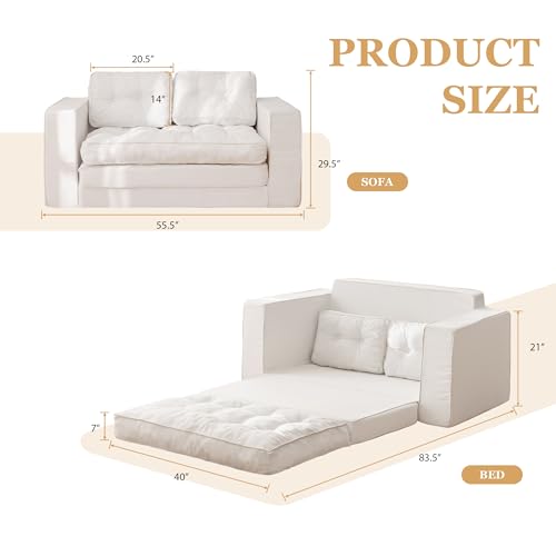 55" Convertible Sofa Bed Couch Futon H781