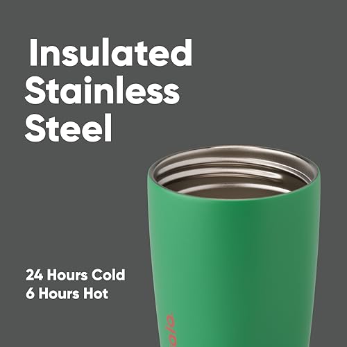 Grey Green 12 oz Insulated Stainless Steel Coffee Tumbler K473041