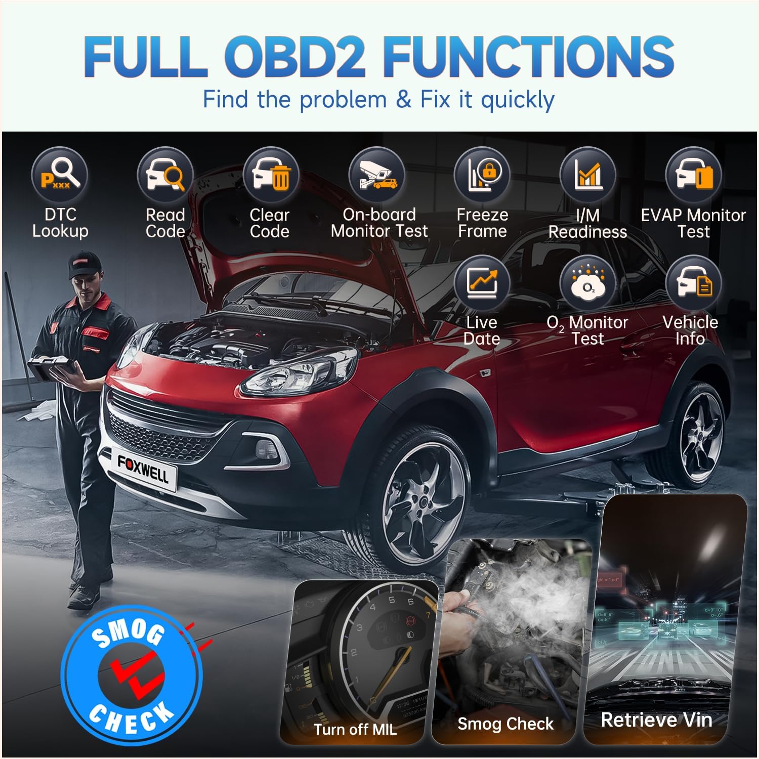 Car Scanner OBD2 Diagnostic Tool with Battery Test Y433873
