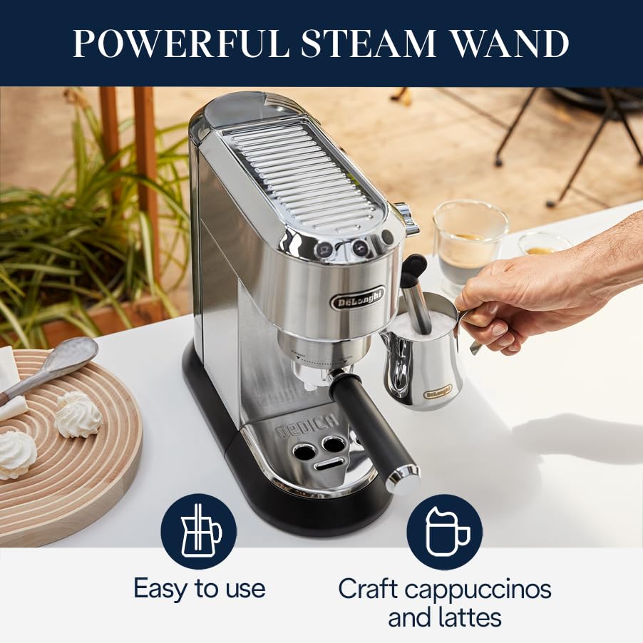 Espresso Machine with Milk Frother, Stainless Y3445