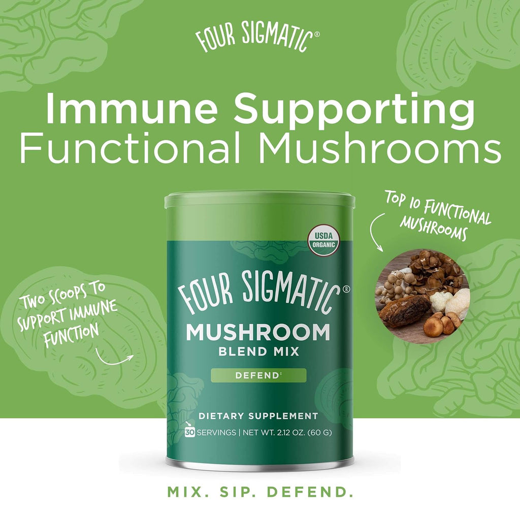 Organic Mushroom Powder Complex Bundle with Instant Mushroom Coffee (10 Count) D70517
