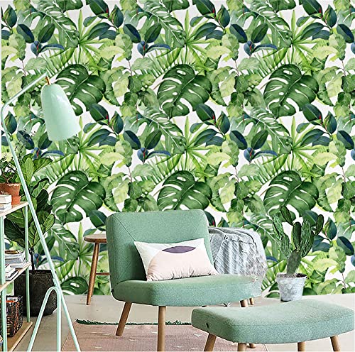Tropical Peel and Stick Wallpaper Palm Leaves Removable 17.7in x 118in P170