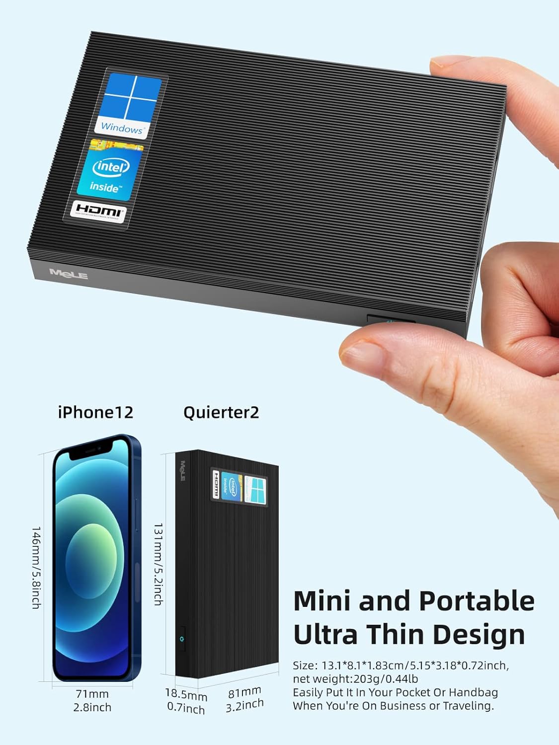 Fanless Mini PC J4125 8G 128GB E915