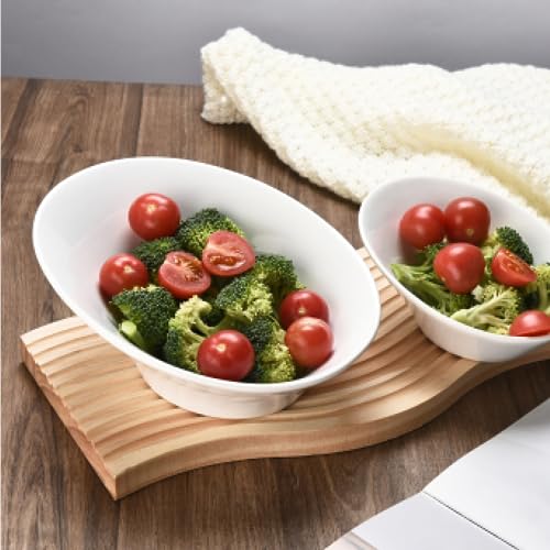 White Ceramic Porcelain Salad Bowls Set of 2 D62068
