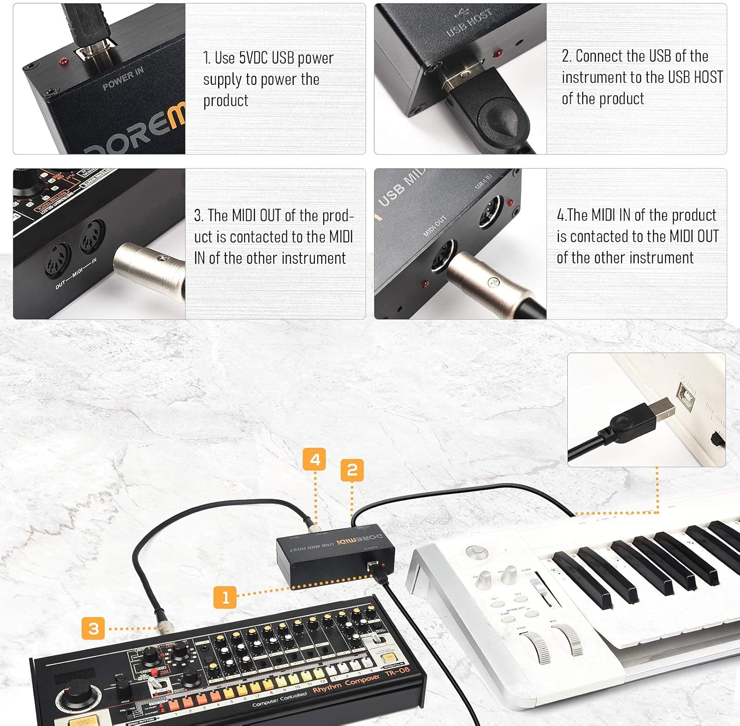 USB to MIDI Converter Pack of 2 W33128