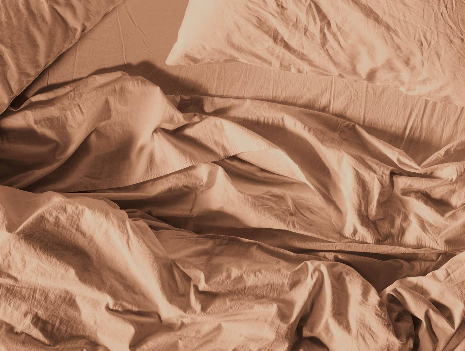 Organic Crinkled Percale Fitted Sheet King Steel Blue U258570