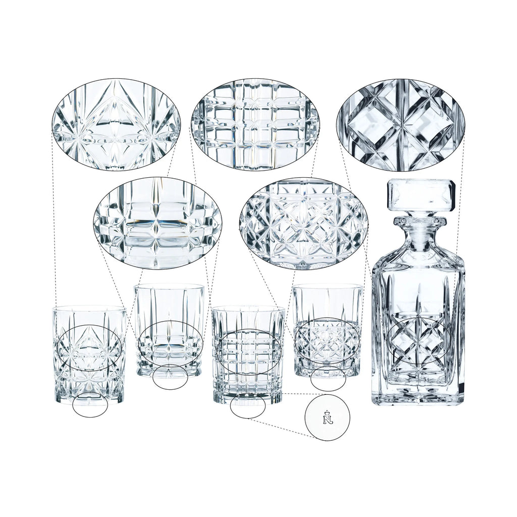 5-Piece Clear Decanter and Whiskey Glass Set S19801