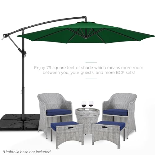 10ft Offset Hanging Patio Umbrella with Polyester Shade P709458