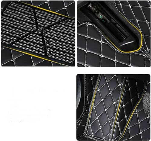 Black and Black with Green bar Luxury Leather Car Floor Mats E922