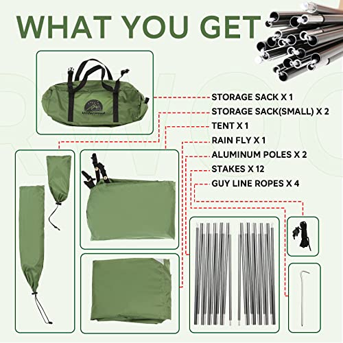 Lightweight 4-Season Waterproof Backpacking Tent for One Person W70894