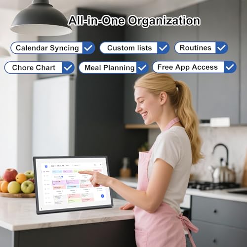 10.1 inch Wall Planner Digital Calendar & Chore Chart, Smart Touchscreen Interactive Display B818917