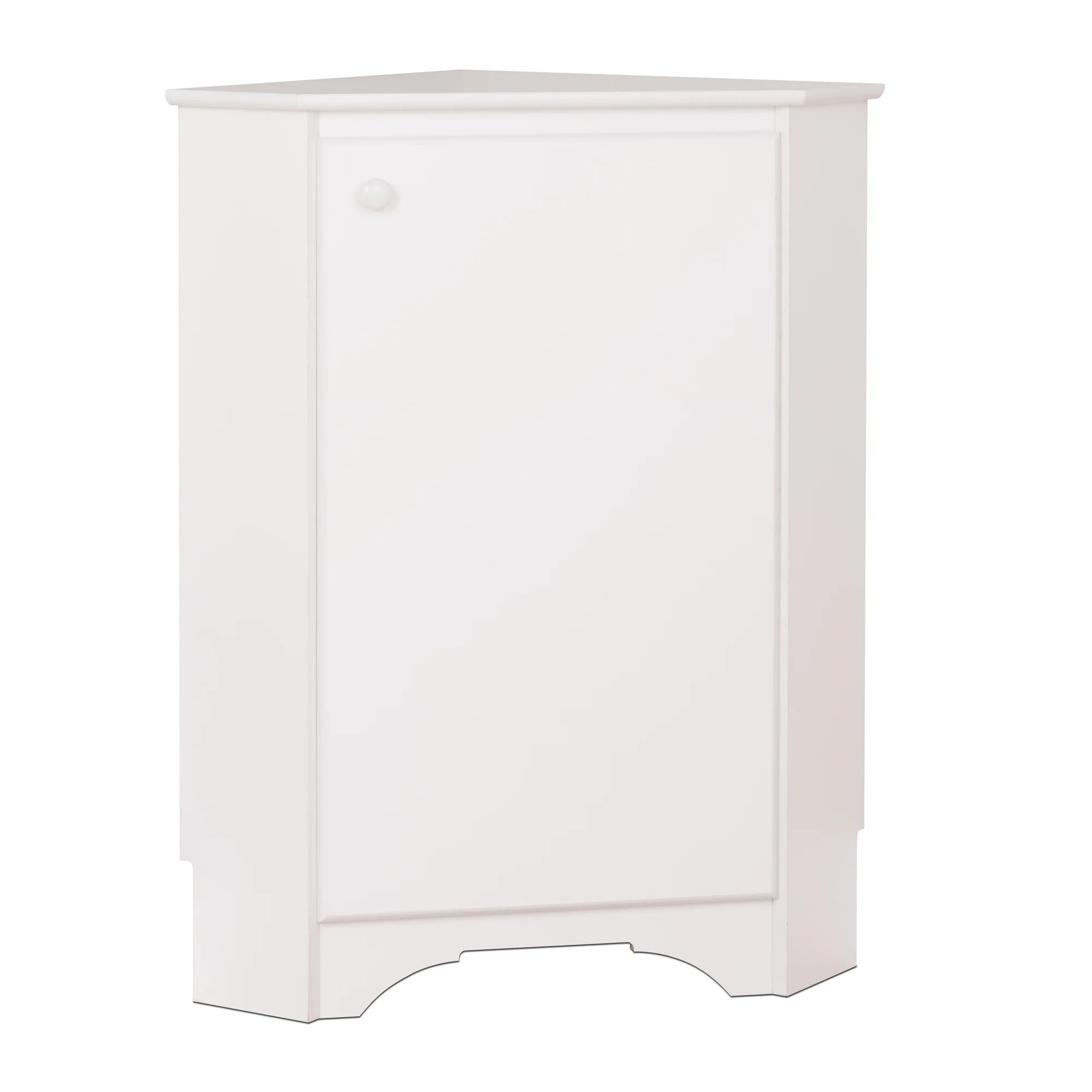 White Corner Storage Cabinet with Doors 29.25" W x 36" H S784225