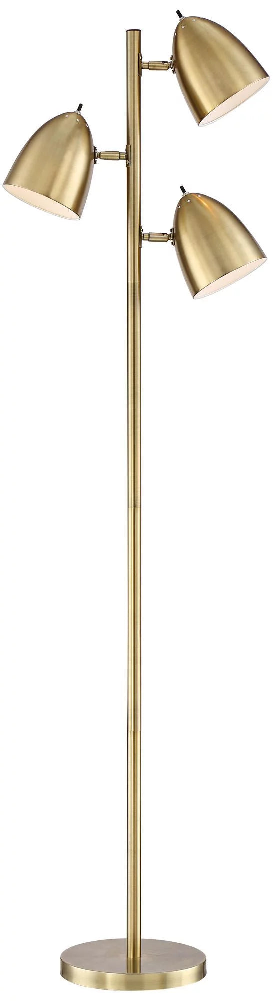 Aged Brass 3 Light Adjustable Dome Shade Floor Lamp O19637