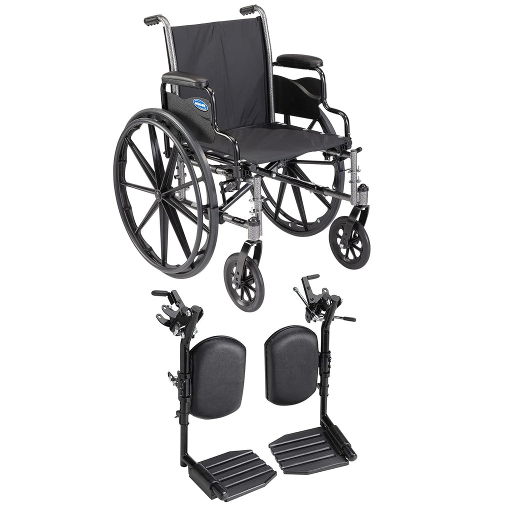 Folding Wheelchair 22 Inch Seat with Padded Legrests & Desk Arms E31931