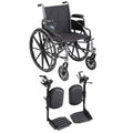 Folding Wheelchair 22 Inch Seat with Padded Legrests & Desk Arms E31931