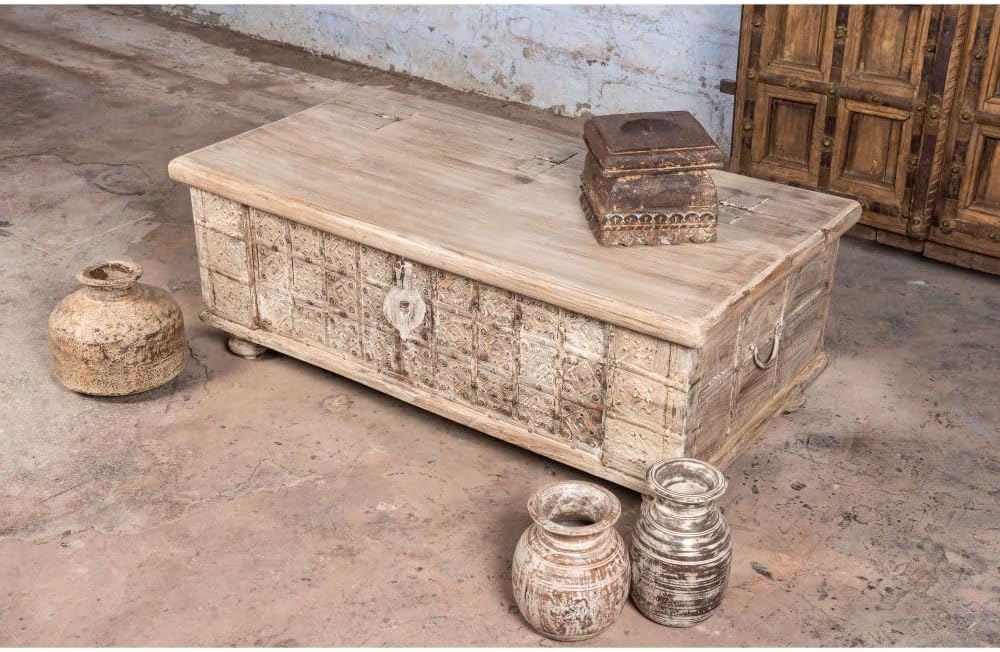 Hand Carved Pitara Chest Coffee Table X632474